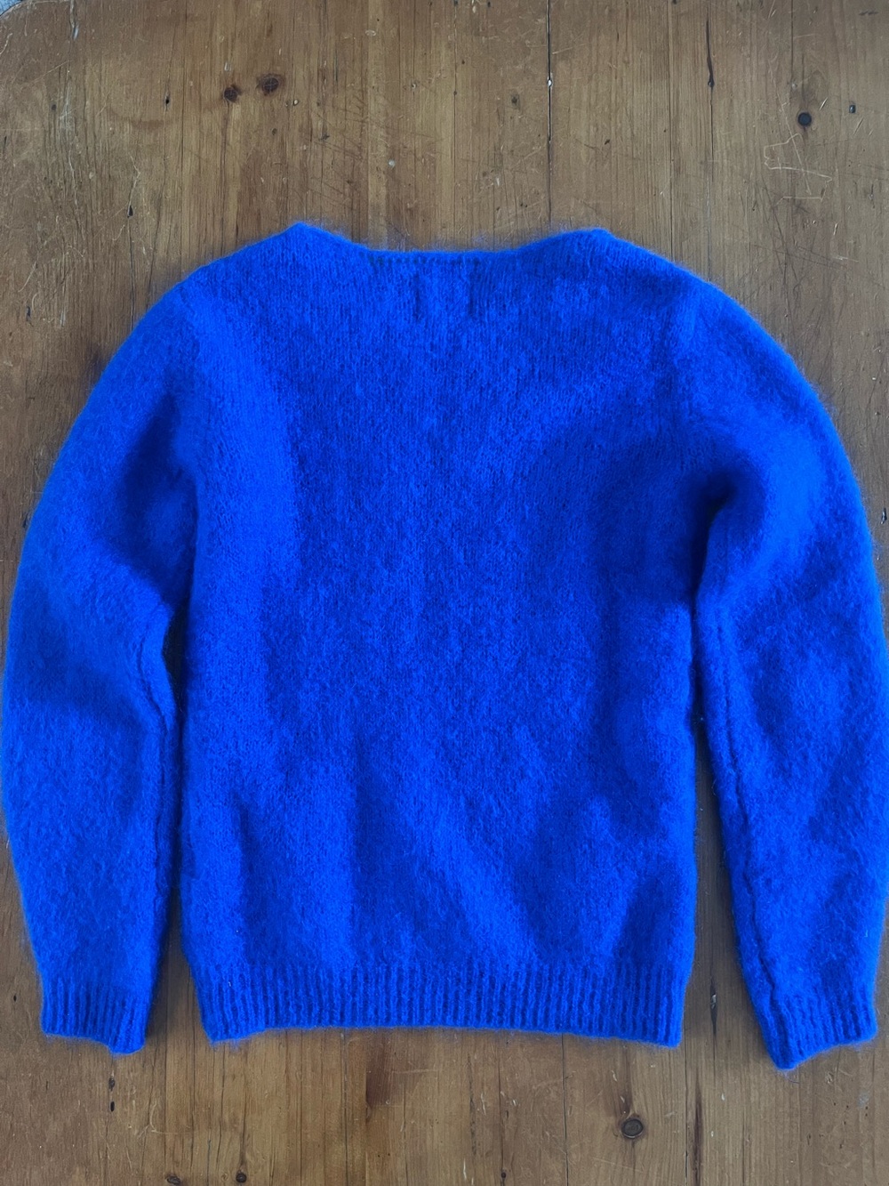 Cobalt Blue Italian Mohair and Wool Crewneck Sweater from NOOS Italian Knitwear - Picture 5 of 9